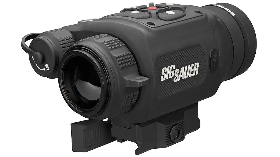 High-quality SIG Sauer thermal monocular for outdoor adventures, wildlife observation, and tactical use, featuring advanced thermal imaging technology and rugged design for durability in the wilderness.