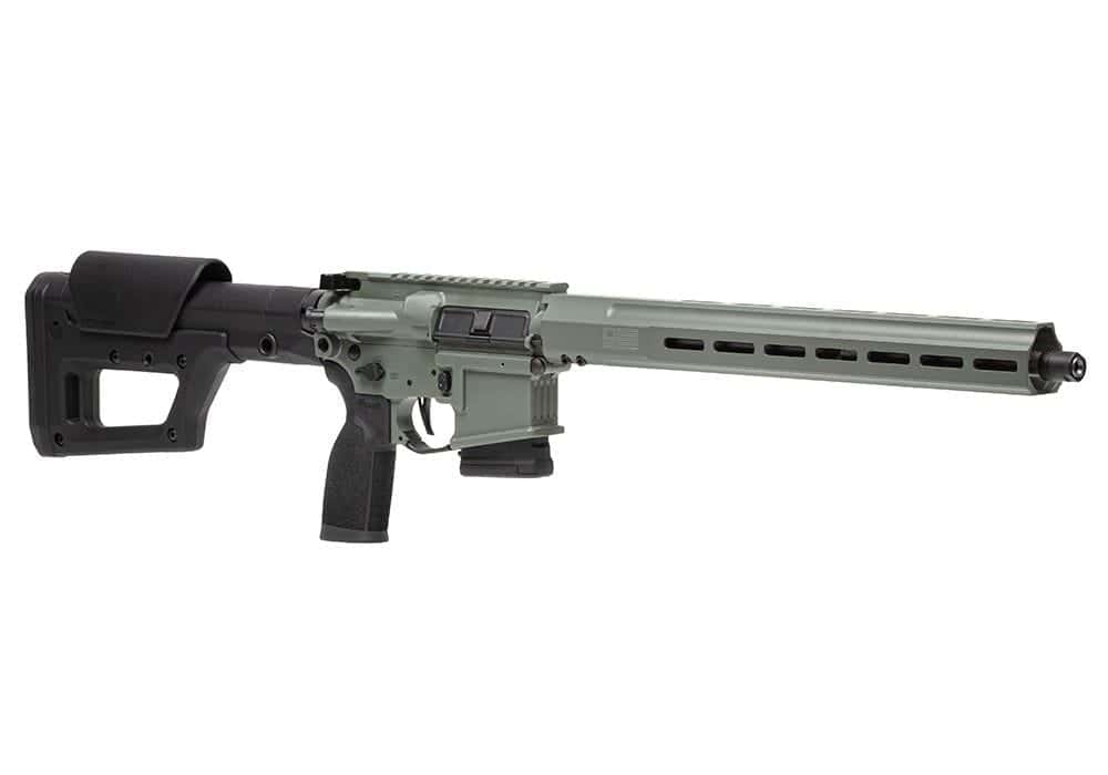 Long-range precision rifle with tactical stock and custom barrel, ideal for hunting and outdoor shooting adventures at Adventure Gear South.