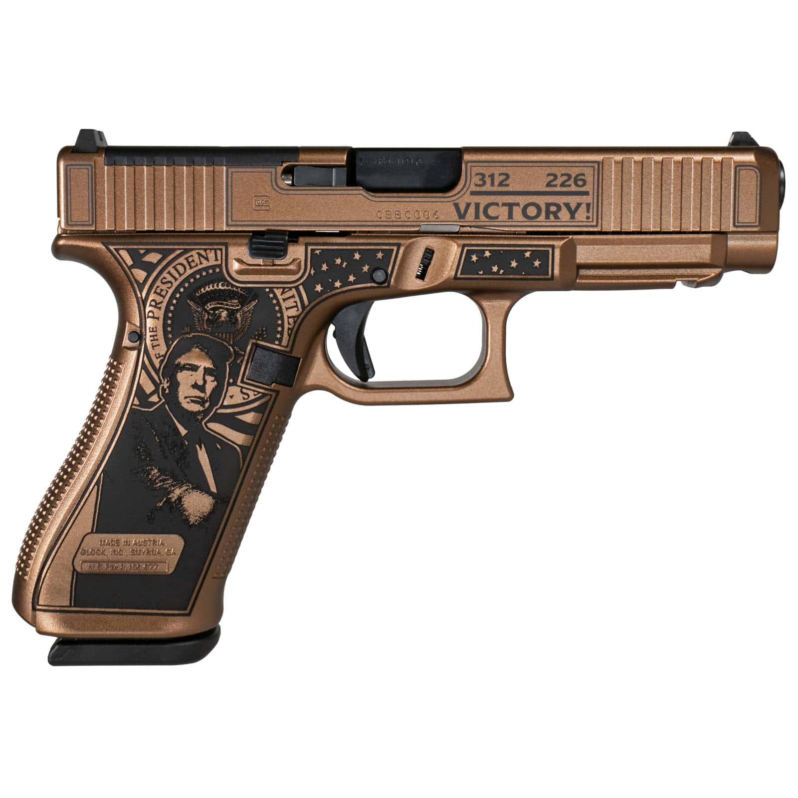 Custom Cerakote and Engraved Glock 47, "Victory" from Shark Coast Customs - Image 2