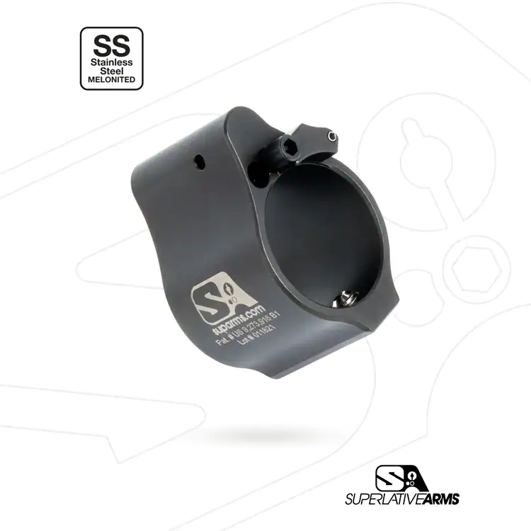 Superlative Arms Adjustable Gas Block .875" Set Screw Melonite, QPQ