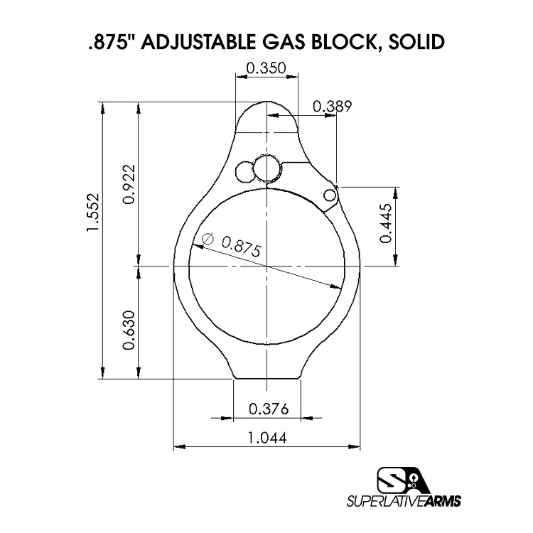 Superlative Arms Adjustable Gas Block .875" Set Screw Melonite, QPQ - Image 4