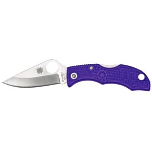 Spyderco, Ladybug 3, 1.94" Folding Knife, Clip Point, Plain Edge, VG-10 Purple FRN, Circle Thumb Hole