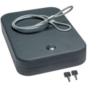 SnapSafe Lock Box with Cable 2 Keys XL Black Steel