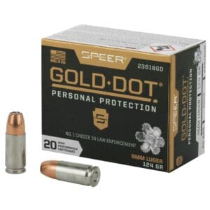 Speer Ammunition Speer Gold Dot, Personal Protection, 9MM, 124 GR, Hollow Point