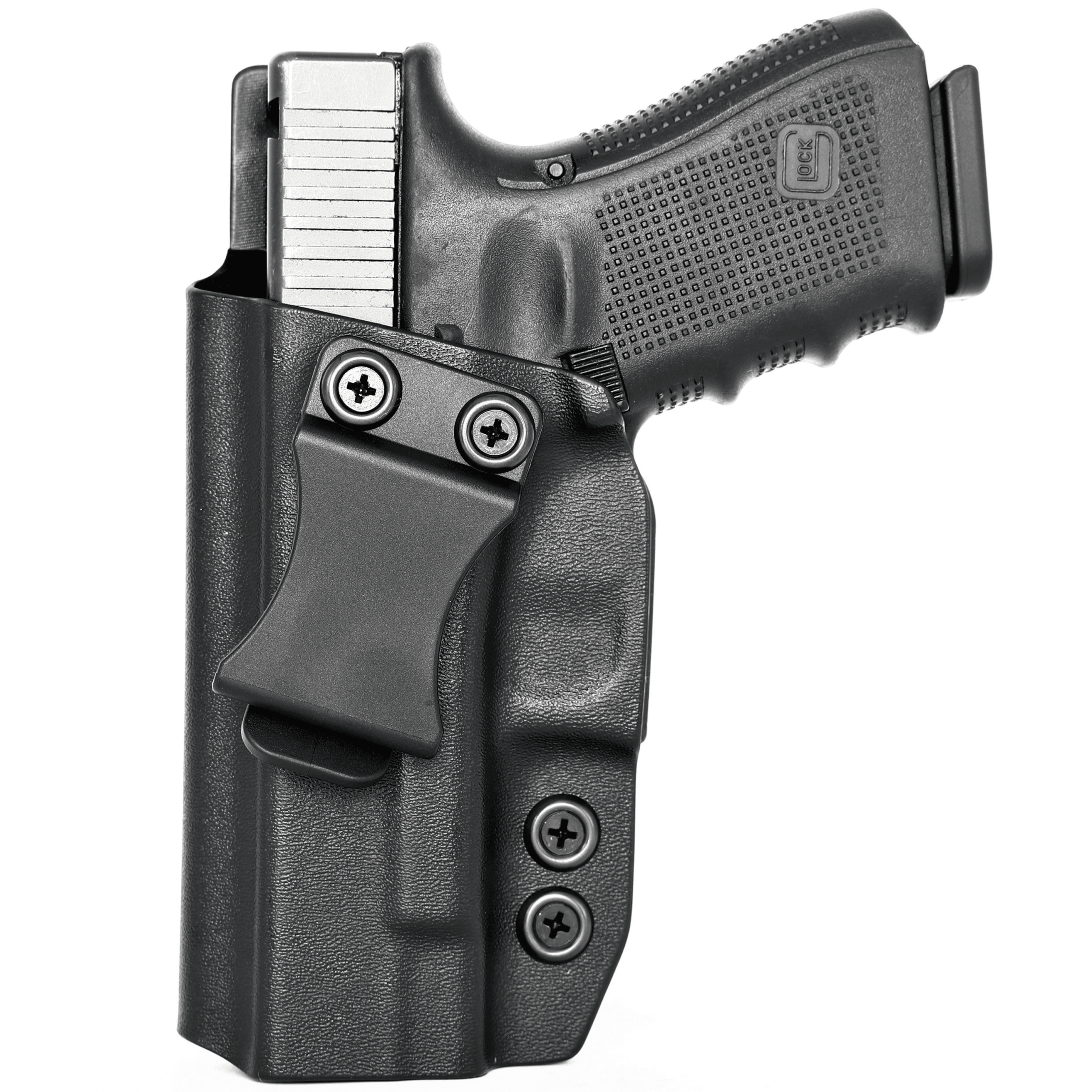 Rounded Glock 19/19X/23/32/45 (Gen 1-5) IWB KYDEX Holster Black/Right Hand/Standard Cut