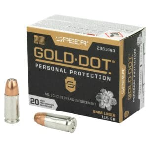 Speer Ammunition Speer Gold Dot, Personal Protection, 9MM, 115 GR, Hollow Point