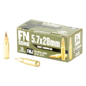 FN America, Gunner, Target Ammunition, 5.7X28MM, 40 Grain, Full Metal Jacket, 50 Round Box