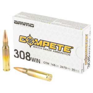 Ammo Inc Compete, 308 Win, 168 GR Open Tip Match, 20 Rd