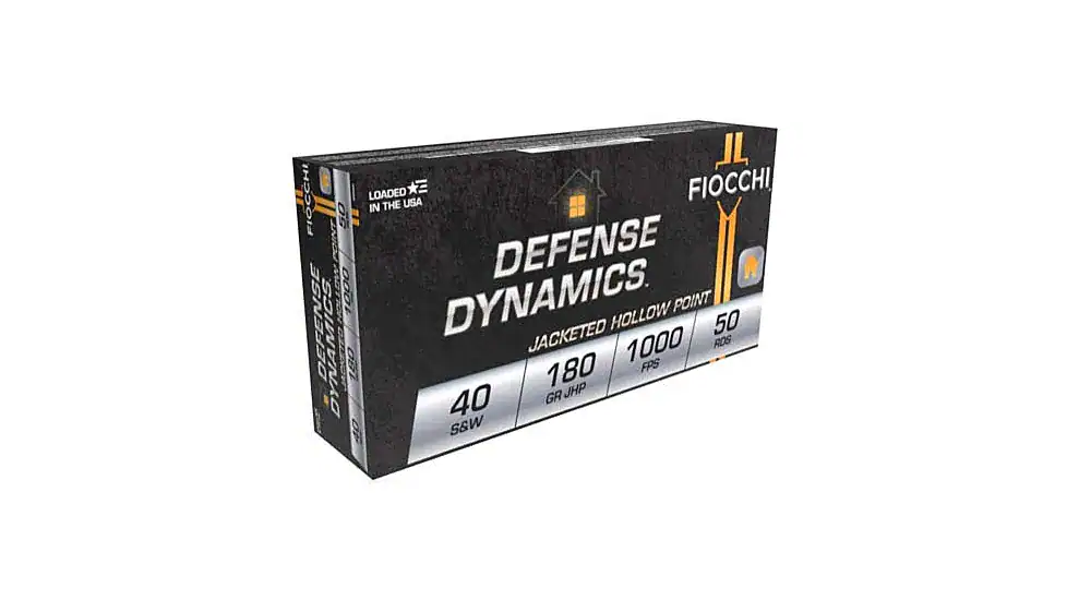Fiocchi Defense Dynamics .40S&W 180 Grain JHP Brass Cased Pistol Ammunition 40SWE
