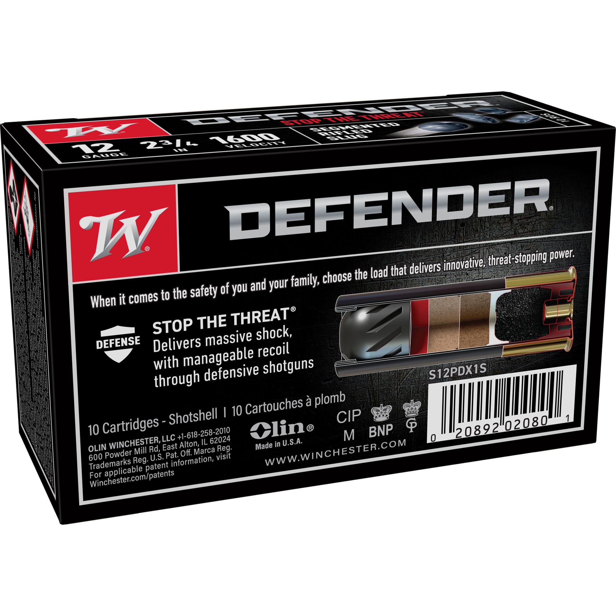 Winchester Ammunition, Defender, Supreme Elite, 12 Gauge, 2.75", 1 oz. Segmenting Slug, 10 Round Box - Image 3