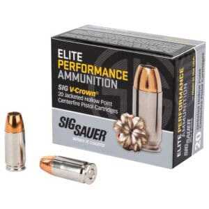 Sig Sauer Elite Performance V-Crown Ammunition, 9MM, 124 GR, Jacketed Hollow Point