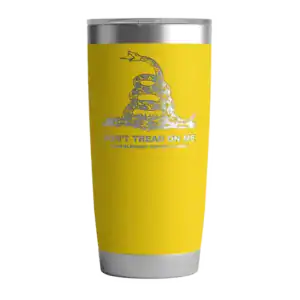 Blackout Coffee Co Tumbler Don't Tread on Me w/ Lid- 20oz Yellow