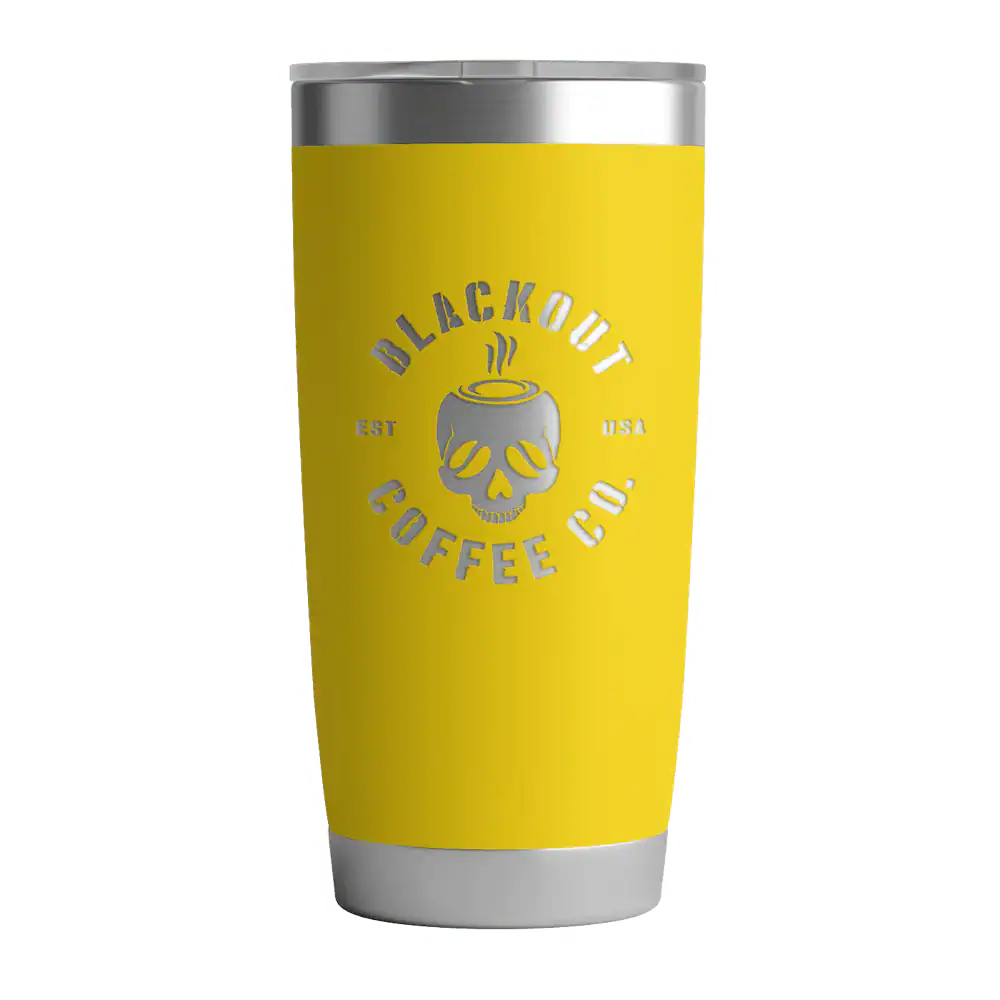 Blackout Coffee Co Tumbler Don't Tread on Me w/ Lid- 20oz Yellow - Image 2
