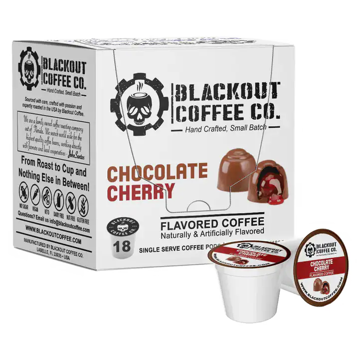 Blackout Coffee Co. Chocolate Cherry Flavored Coffee Pods, 18ct