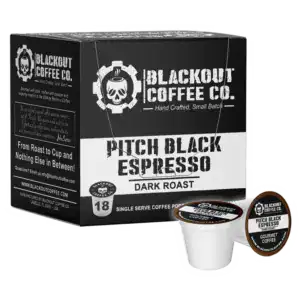 Blackout Coffee Co. Pitch Black Espresso Roast Coffee Pods, 18ct