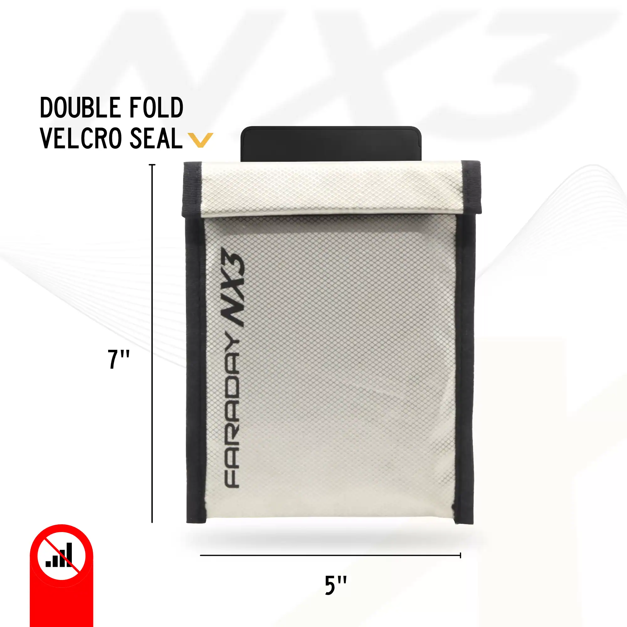 Faraday Defense Single NX3 Triple-Layer CYBER Fabric Forensic Bag (5"x7") - Image 6