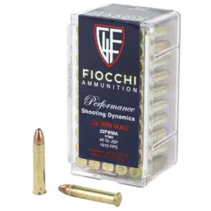 Fiocchi Ammunition, Rimfire, 22WMR, 40 Grain, Jacketed Soft Point, 50 Round Box
