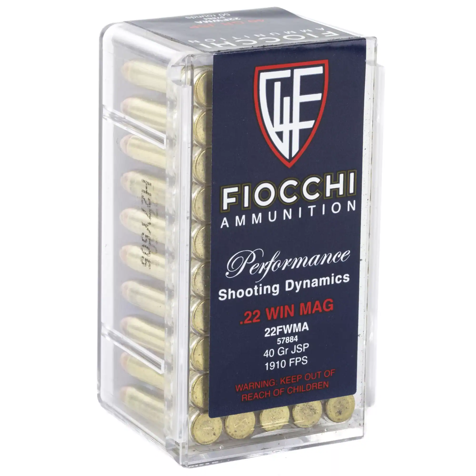 Fiocchi Ammunition, Fiocchi Range Dynamics 22 MAG (WMR) 40gr FMJ 50rd - Image 2