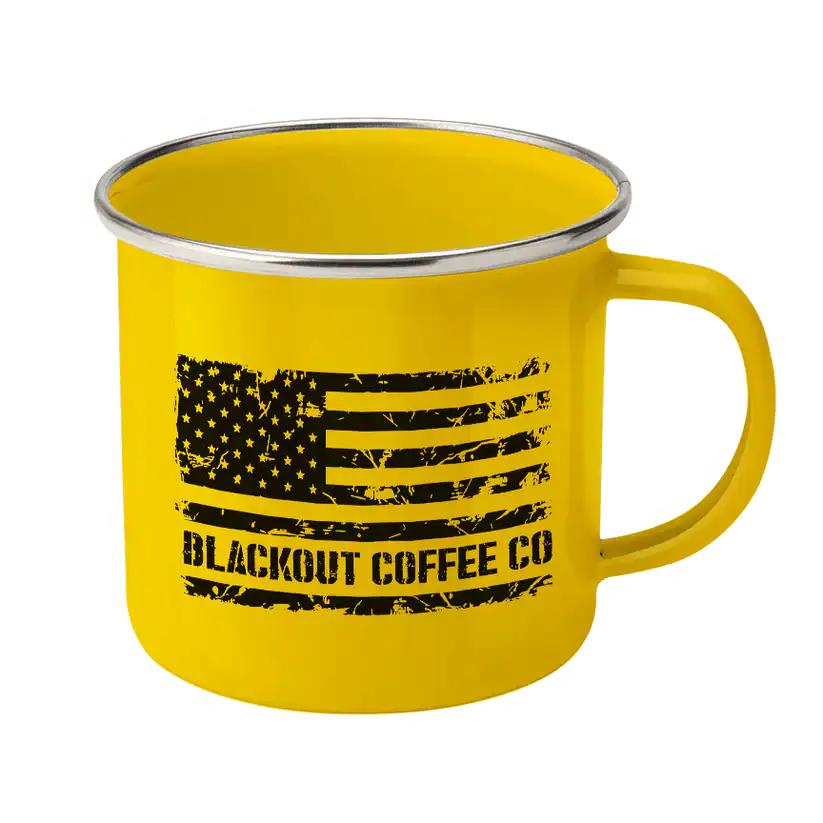 Blackout Coffee Co -Don't Tread On Me Enamel Steel Mug 12 oz - Image 2