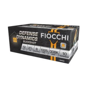 Fiocchi Ammunition, Defense Dynamics, 12 Gauge 2.75, 00 Buck, 8 Pellets, 10 Round Box