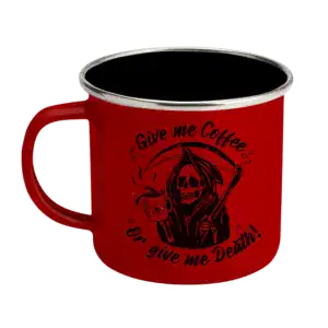 Operation Blackout Coffee Co. Give Me Coffee & Flag Enamel Steel Mug 12oz
