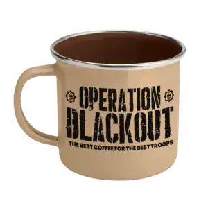 Operation Blackout Coffee Co. Logo & Flag Enamel Steel Mug 12oz