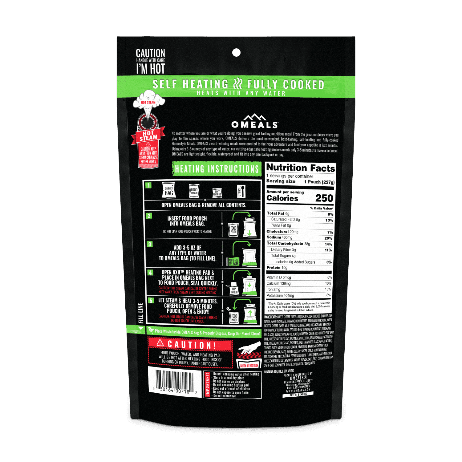 OMEALS Cheese Tortellini MRE Ready-to-Eat Meal - Image 2