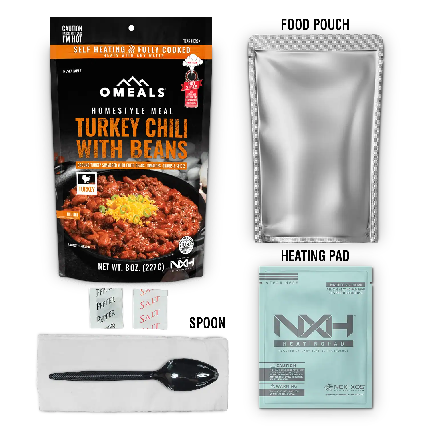 OMEALS Turkey Chili with Beans MRE Ready-to-Eat Meal - Image 3