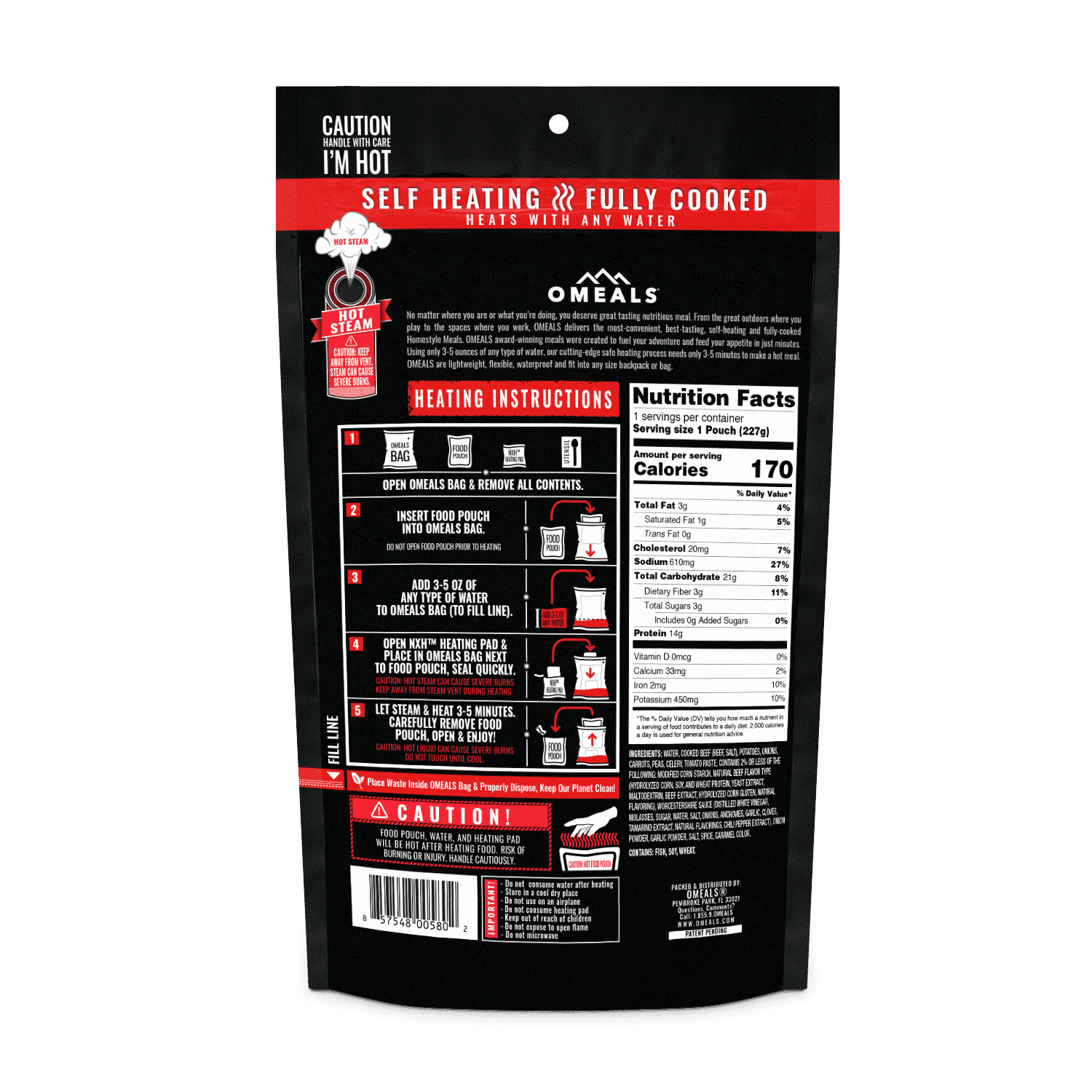 OMEALS Vegetable Stew with Beef MRE Ready-to-Eat Meal - Image 2