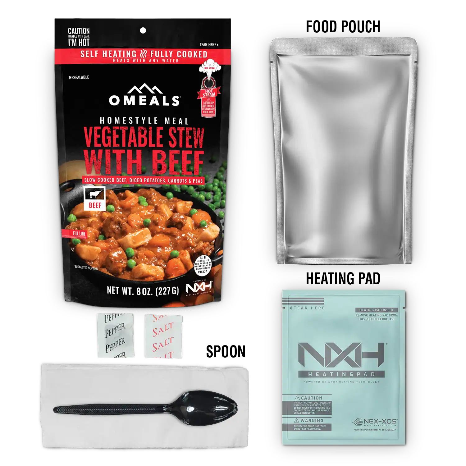 OMEALS Vegetable Stew with Beef MRE Ready-to-Eat Meal - Image 3