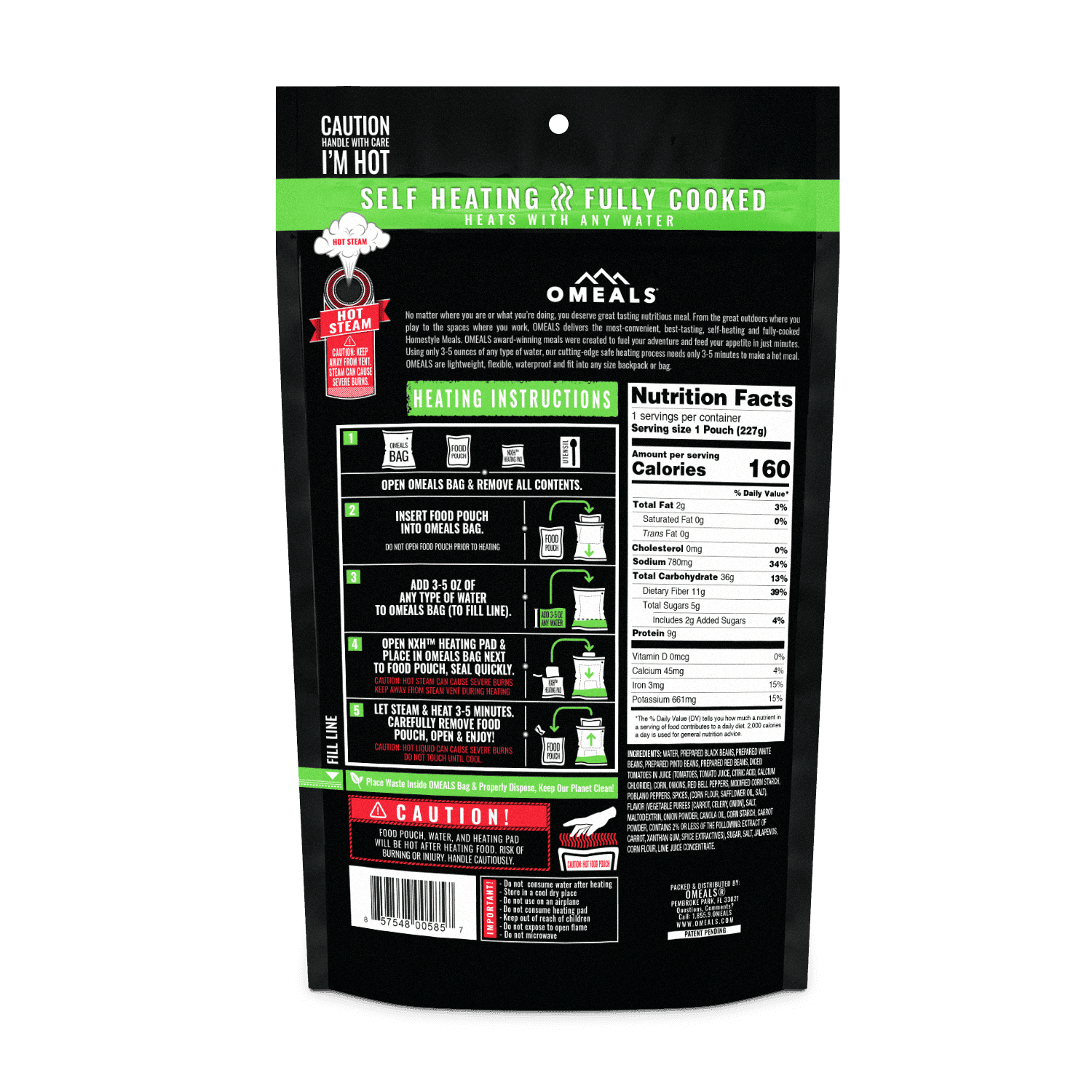 OMEALS Vegetarian Chili MRE Ready-to-Eat Meal - Image 2