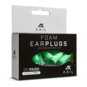 Axil Foam Ear Plugs- 20 Pair Travel Pack