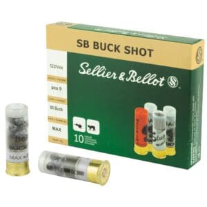 Sellier & Bellot Shotshell, 12 Gauge, 2.75", 00 Buck, 9 Pellets