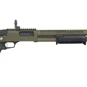 MOSSBERG 590R CERAKOTE 12G 3" SHOTGUN 18.5" W/ H.S., ODG, MOE GRIP/FLIP UP, 5 POSITION STOCK, 6+1