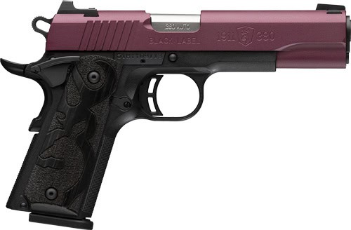 BROWNING 1911-380 BLACK LABEL - 380ACP 4.25"FS 8RD BLK CHRY