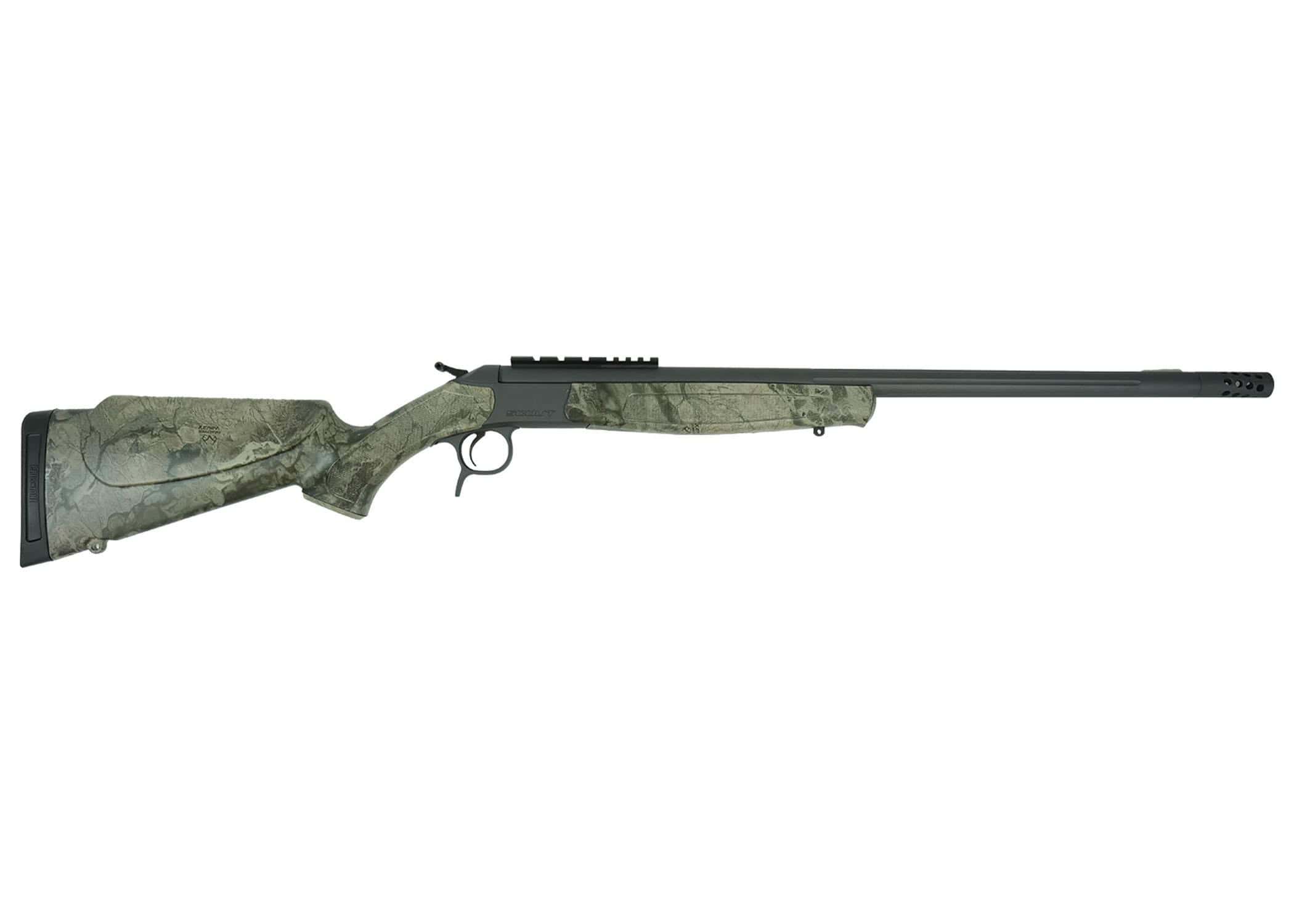 CVA Scout V2 TD Rifle .450 Bushmaster Single Shot 25" Sniper Grey Cerakoted Threaded Barrel Camo Stock