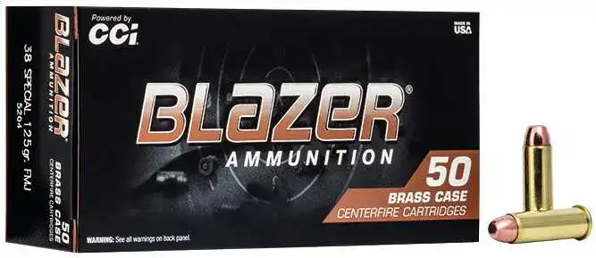 CCI 38 SPL 125 FMJ BLAZER BRASS 50 RD/BX 20 BX/CS
