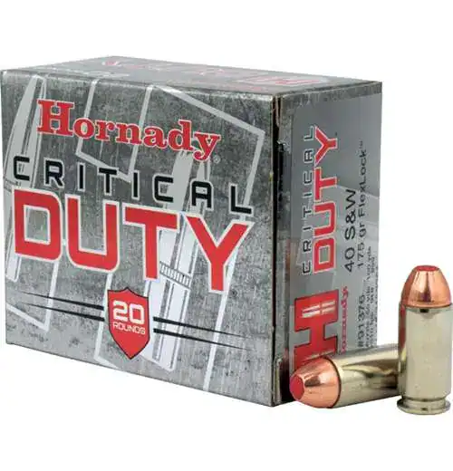 HORNADY CRITICAL DUTY 40SW 175G FLXLK 20RD BX 200RD CASE - Image 4