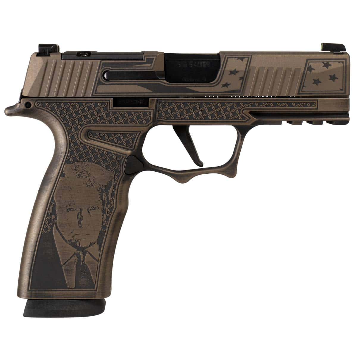 Sig Sauer P365 XMACRO TACOPS "Trump Fight" Handgun 9mm Luger 17rd Magazines(3) 3.7"