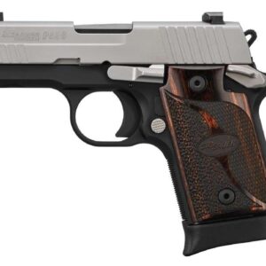 SIG SAUER P938 TWO TONE 9MM STS/BLK WALNUT GRIP 3" N.S. 1-6RD 1-7RD MAG