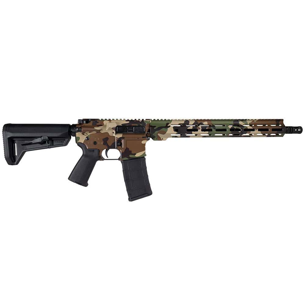 Shark Coast Tactical "M81 Woodland" Rifle 5.56mm 30rd Magazine 16" Barrel 15" MLOK Handguard
